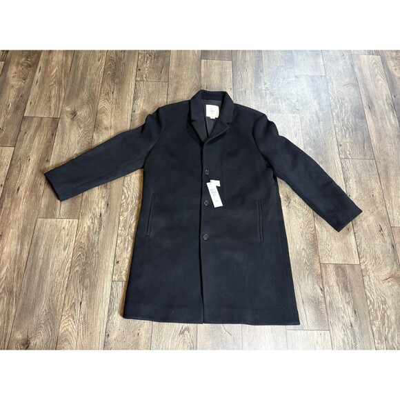 Calvin Klein Cashmere Wool Blend Overcoat Black Men’s Size Large $699 Retail - Picture 1 of 9